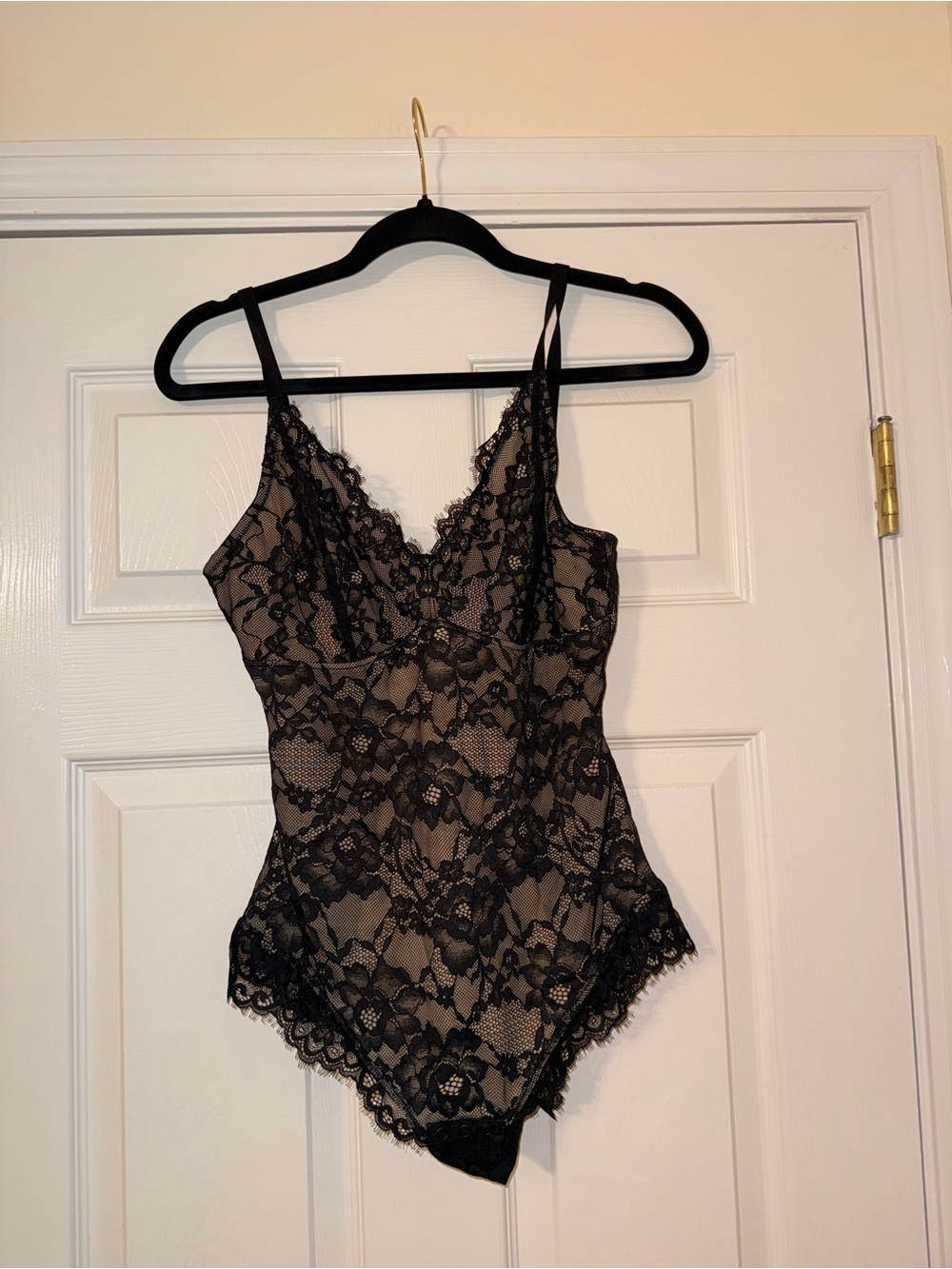 Black Lace Sheer Chemise Bodysuit